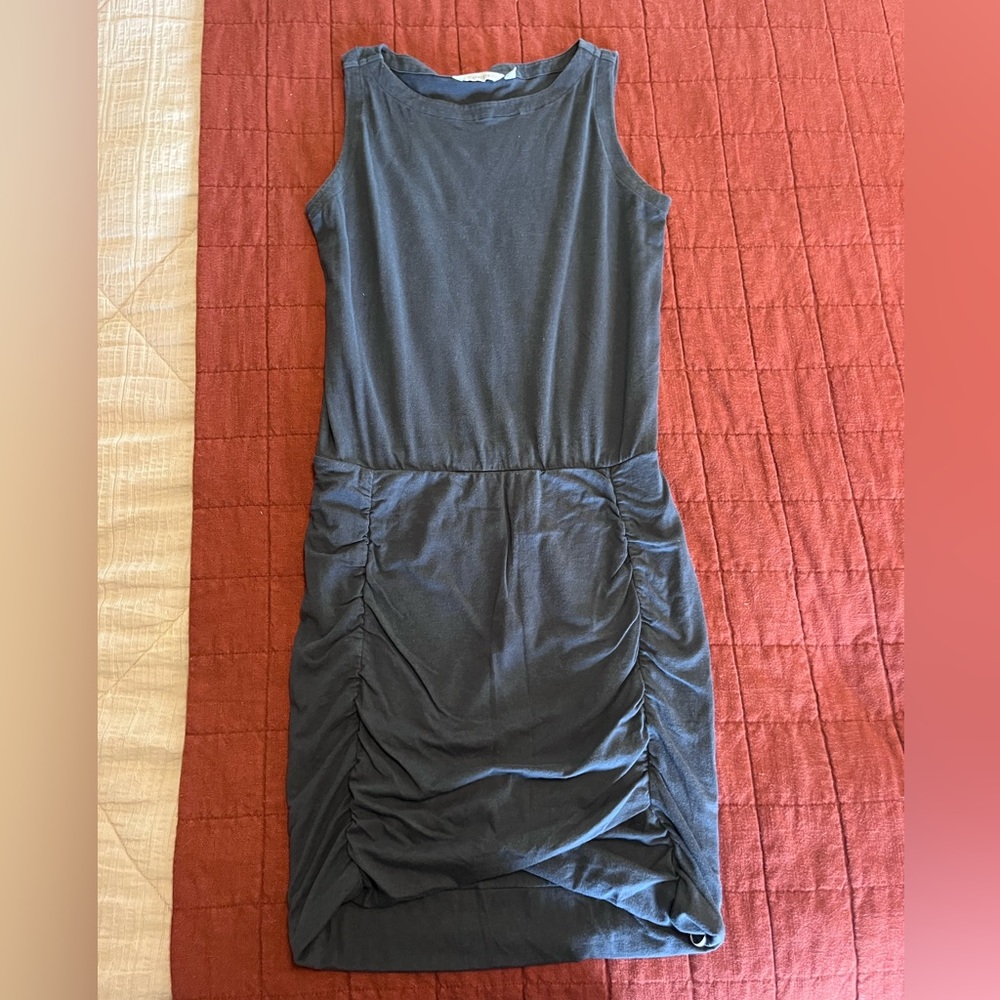 Athelta Rouched Tulip Dress Dark Grey